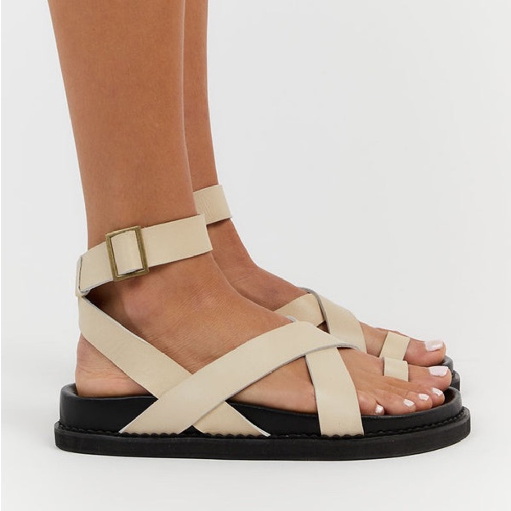The Bali Tailor Leni Bone Leather Gladiator Sandals Neutrals Sandals WTBTI20020